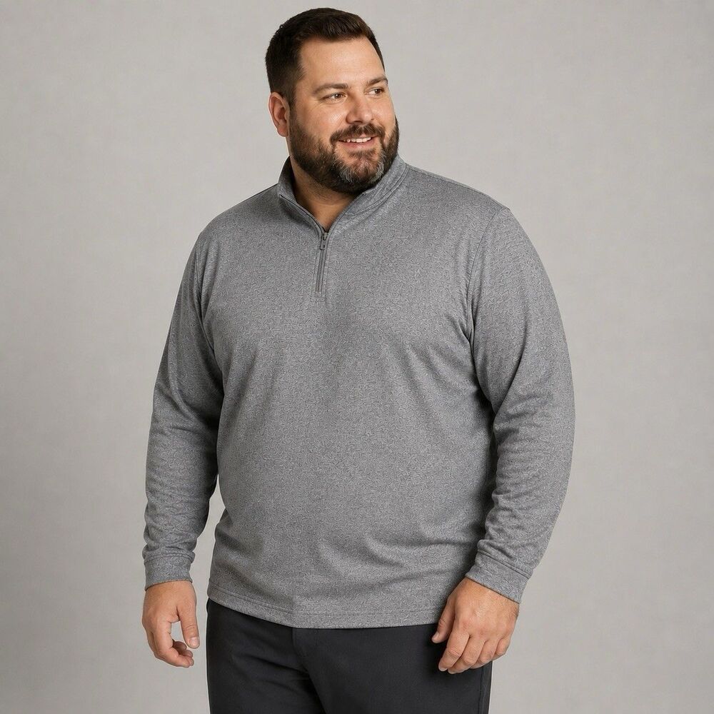 Bogey Bros Golf Quarter Zip Pullover Men’s 3XL Heather Gray Stretch NWT